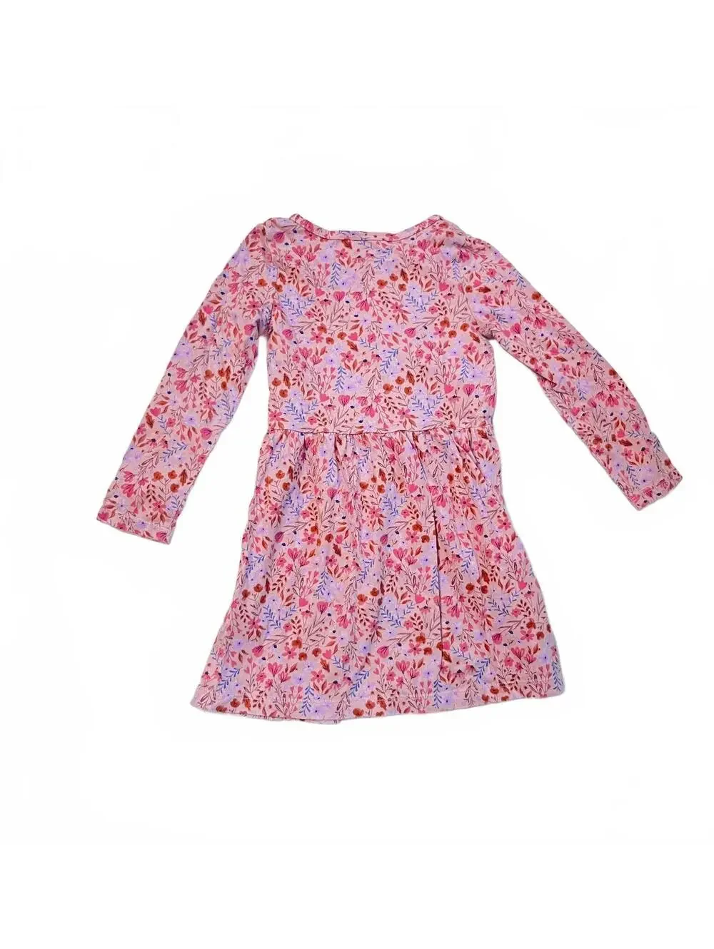 Carter's Toddler Girls Floral Dress Pink Long Sleeve Jersey Knit Casual Size 4T